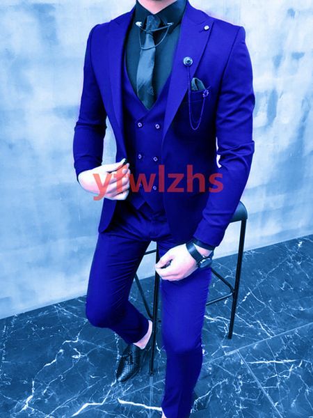 

wedding tuxedos one button men suits groomsmen peak lapel groom tuxedos wedding/prom man blazer jacket pants vest tie w1251115, Black;gray