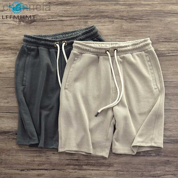 

men's shorts 00886001 heavy weight knit elastic waist solid color cotton vintage casual home men japan style harajuku simple, White;black