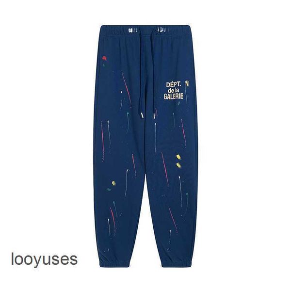 

galleryes dept graffiti fashion hand-painted sport pants speckle brand 2023 designer ink pant loose high street men's casual feet guard, Black
