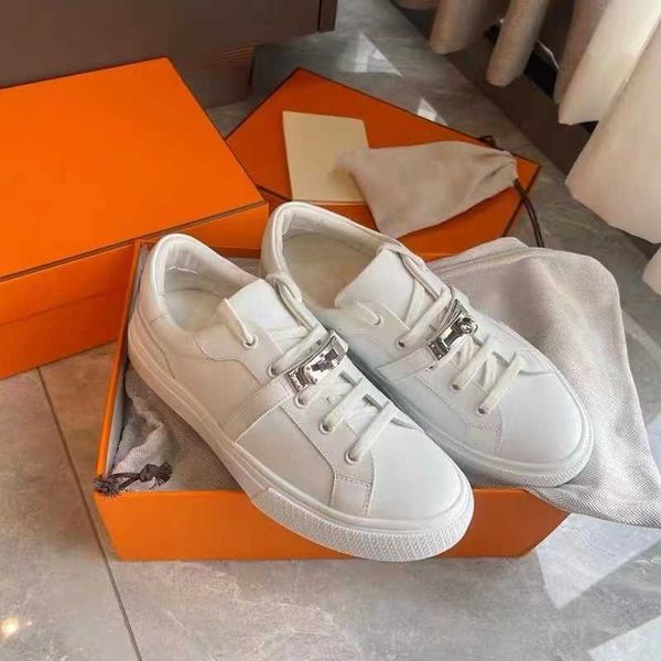

same style little white shoes women's 2023 new gold lock button lace up single thick sole casual fashion board, Black