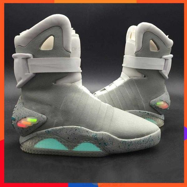 

2023 basketball shoes mags 's led glow in the dark lighting grey marty mcflys air mag back to the future marty mcfly size -12back to t, Black