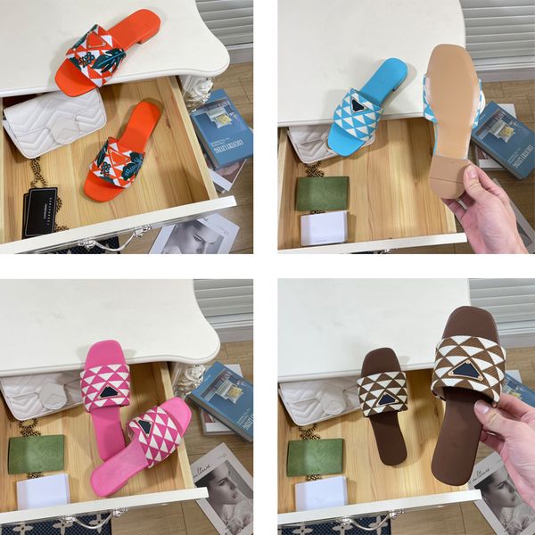 

classic embroidered fabric slides slippers black beige multicolor embroidery mules womens home flip flops casual sandals summer leather flat