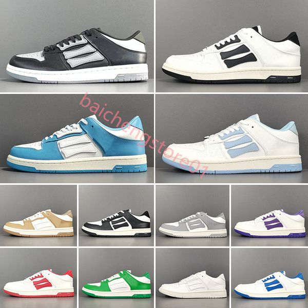 

super quality sport-design men skel sneakers shoes skeleton bones leather low trainers skull women mens skateboard walking couple sports eu3