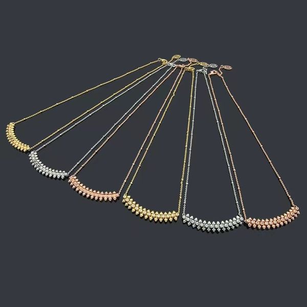 

2023 luxury crystal pendant necklace for women's fashion new bullet head gear full diamond necklace 316l gold plated designer necklace, Silver
