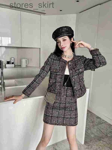 

two piece dress designerchan women's two piece sets2022 new autumn winter two-piece fashion jacket skirt womens autumn tweed suit desig, White