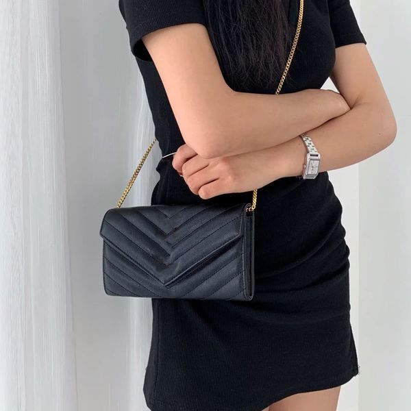 

designer bag luxurys women shoulder bags handbags cross body letter black leather lady totes hasp flap interior compartment coin pouch cassa