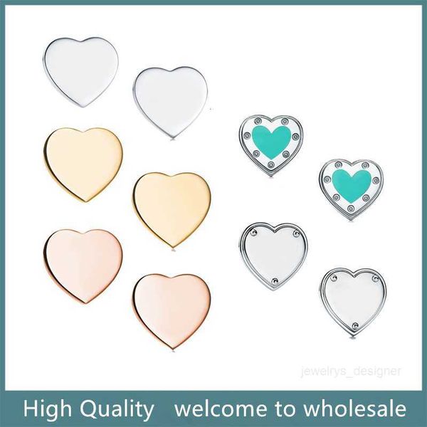 

designer earring classic s925 silver rose golden stud earring heart-shaped earrings fashion jewelry lovers festival gifts, Golden;silver