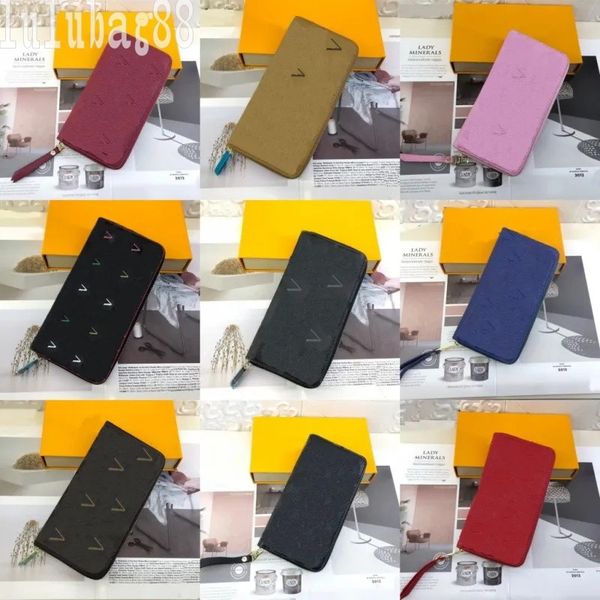 

senior zippy wallets monograms long card holder for lady shopping leather tone hardware flap customized embossed luxury bag for men slim mon, Red;black