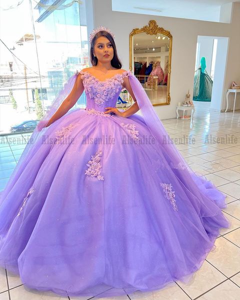 

lilac vestido de 15 anos 2023 quinceanera dress ball gown with warp off shoulder mexican girls sweet 16 birthday party dress, Blue;red