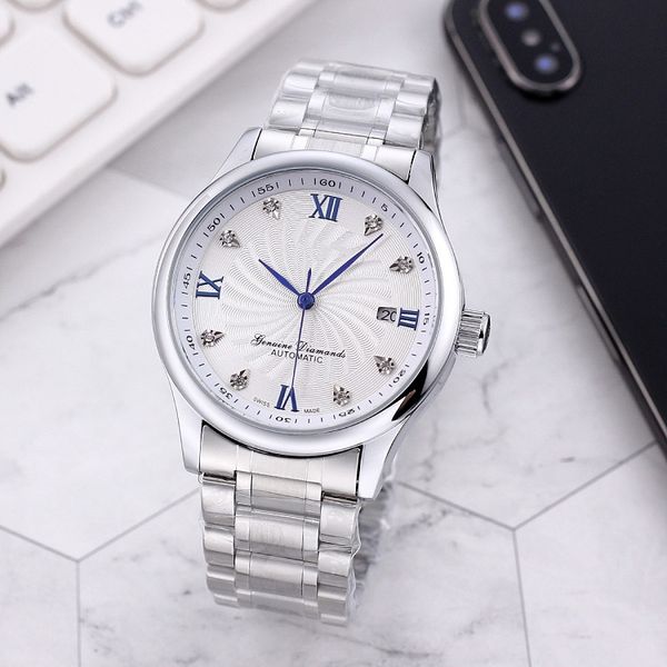 

longin wristwatches for men 2023 new mens watches 39mm three stitches automatic mechanical watch luxury brand steel strap men fashion montre, Slivery;golden
