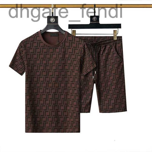 

men's tracksuits designermens summer tracksuit fashion pullovers t-shirt classic trend shorts sportswear outfits designer round 0rju, Gray