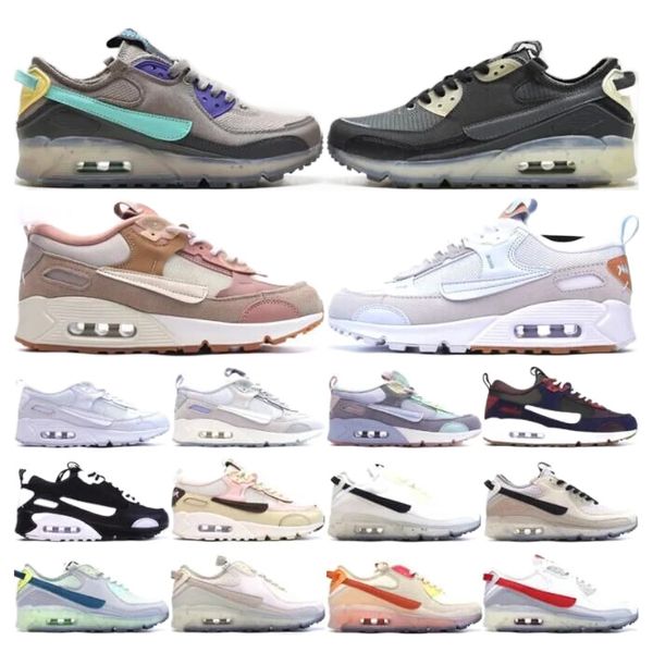 

sports 2023 running shoes airmaxs 90 terrascape black lime ice sail sea glass maxs 90s futura light bone rattan mens women trainers sneakers