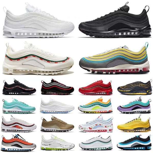 

97 97s men women running shoes red leopard iron grey sprung sesame triple black white mschf inri jesus satan sail undefeated white trainers