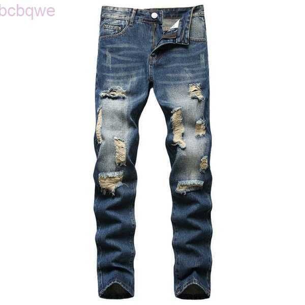 

fashion new 2021 retro autumn hole jeans men pants cotton denim trouser male plus size jeans dropshipping x0621 l43p, Black