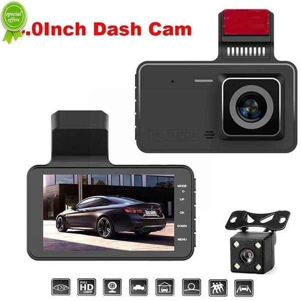

new 4 inch dash cam front and rear view camera video recorder recording night 1080p g-sensor dashcam dual cycle car vision lens s3n6