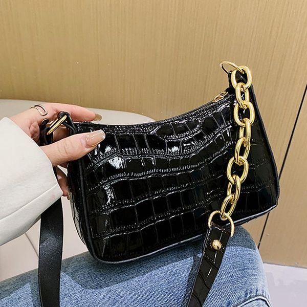 

modern simple atmosphere crossbody bag women handbags, Black;red