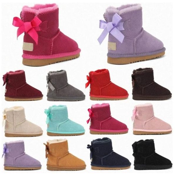 

Mini Bailey Bow Australia Classic Kids Boots Girls Toddler Shoes Winter Snow Sneakers Designer II Baby Kid Boot, Red