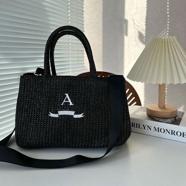 

Women Luxury Handbags Designer Beach Bag Top Quality Fashion Knitting Tote Bag Shoulder Large Totes Straw Shopping bag, Blue