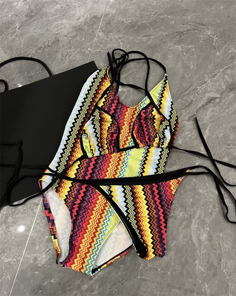 

women bikini set of letter printing with pads womens stripeholiday swimsuit swimming beach surfing swimwear