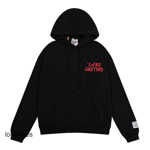 

galleryes dept high mens early print hoodies 2023 weight autumn sweater fashion inverted terry men's women's i6jc, Black