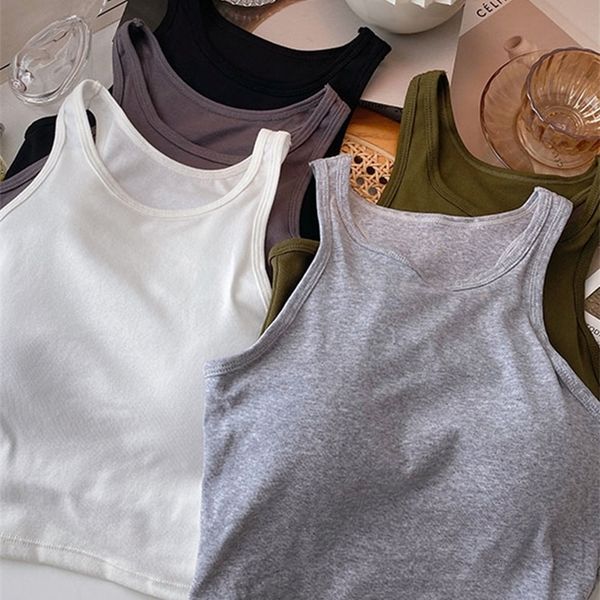 

camisoles tanks yitimoky tank for women summer blended backless short camis crop halter solid casual clothing streetwear 230413, Black;white