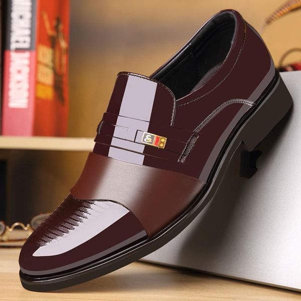 

dress shoes fashion business dress men shoes formal slip on dress shoes mens oxfords footwear leather shoes for men loafers 230413, Black