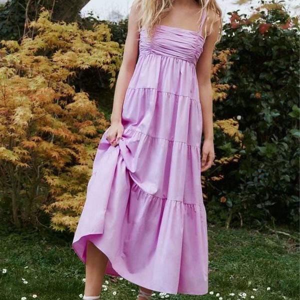 

2023 fashion purple dress long dress women dress puff sleeve split thigh dress, Black;gray