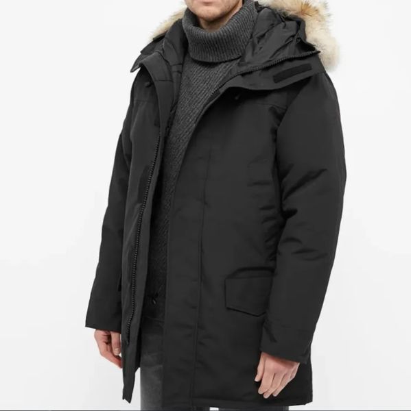 

Canada Puffer Jackets Men Designer Real Wolf Fur Outdoor Wyndham Windbreaker Jassen Outerwear Hooded Fourrure Manteau Down Coat Hiver Parka Doudoune Goode, Navy
