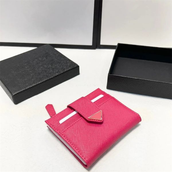 

zipper closure mens wallets saffiano triangle card holder for women square shape leather flap special enamel iconic designer purse luxurys e, Brown;gray