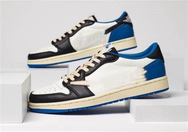 

basketball shoes 1s ts fragment hip hop designer black white blue soft leather jumpman 1 low og rte outdoor shoes sneaker sports with origin