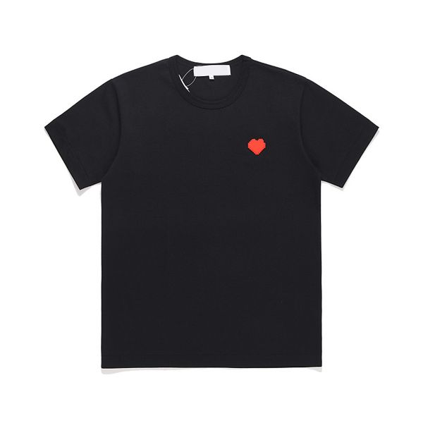 

fashion mens play t shirt designer red heart commes casual women s des badge garcons high quanlity ts cotton embroidery 7gcr, White;black