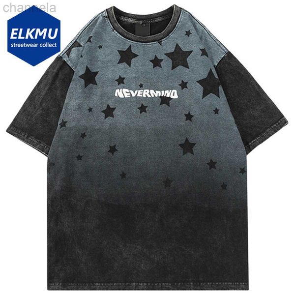 

men's t-shirts oversized hip hop tshirts star printed harajuku streetwear tee 2023 summer loose casual cotton t y2k, White;black