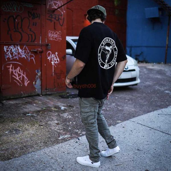 

men's and women's summer fashion t shirt high street brand rep representative angel letter badge flying goddess short sleeve ameri, White;black