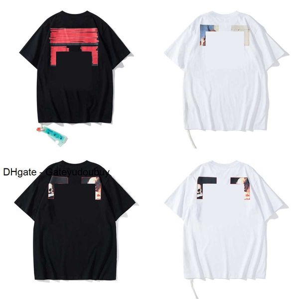 

2023 fashion t shirt offes clothing women loose offs luxurys mens tees man casual street shirt sweat men's t-s, White;black