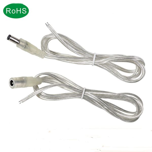 

dc 12v cable female male connector extension power supply cord for led strip light 5.5xmm2.1mm transparent