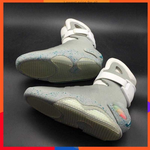 

basketball shoes mags boots 's led glow in the dark lighting grey marty mcflys air mag back to the future marty mcfly siz, Black