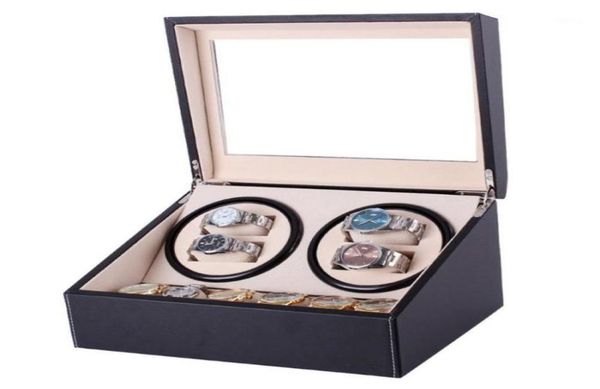 

watch winders mechanical black pu leather automatic storage box collection display jewelry us plug winder box15922822