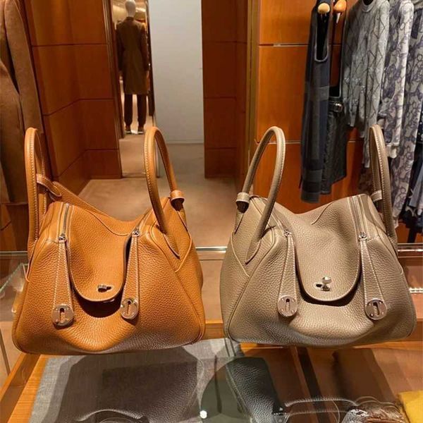 

women handbag herms lindys bag women's leather fashion pillow small bag cow leather doctor bag portable shoulder messenger bag with log