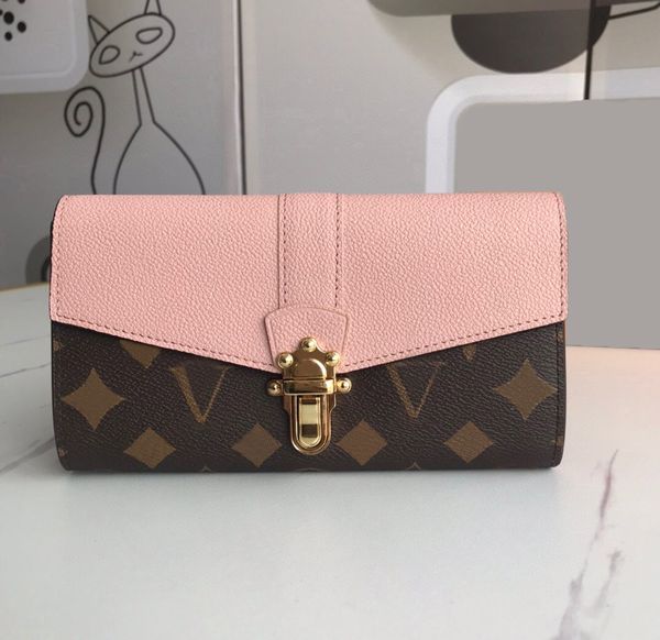 

fashion designer womens wallets luxury clapton purses high-quality brown flowers letters credit card holders ladies long slim envelope money, Red;black