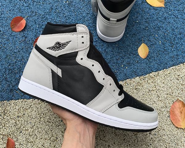 

jumpman 1 high og shadow 2.0 boots basketball shoes dark black advanced gray trainers sneakers outdoor sports with box