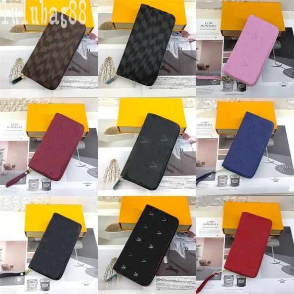 

embossed designer wallet monograms canvas luxury purse zippers shopping solid color with letters decorate open compartment mens bag modern s, Red;black