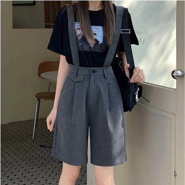 

high waist slimming suit middle pants spring and summer leisure loose all match, Black;white