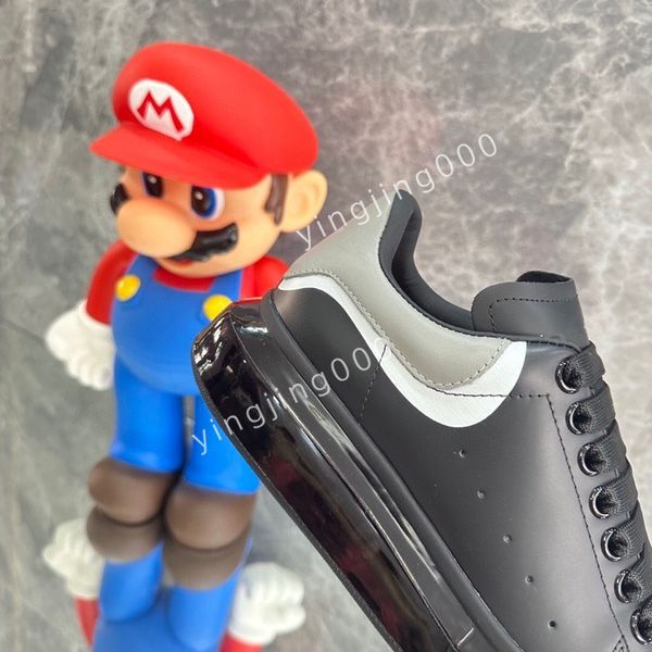 

2023brand womens sneakers mens casual shoes platform loafers trainers black leather shoes chunky round head sneaker