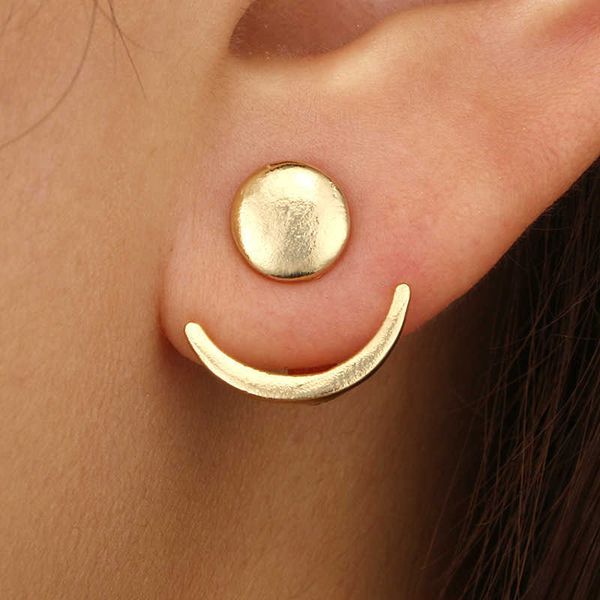 

stud fashion geometric round alloy moon earrings for women simple jewelry accessories stud earrings fall earrings 2023 fall winter p230411, Golden;silver