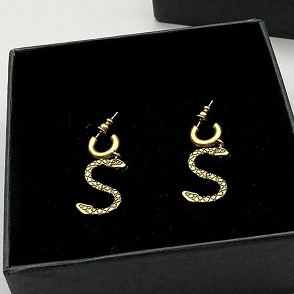 

domineering snake shaped earrings designer stud earrings letter pendant earring fashion metal jewelry, Golden;silver