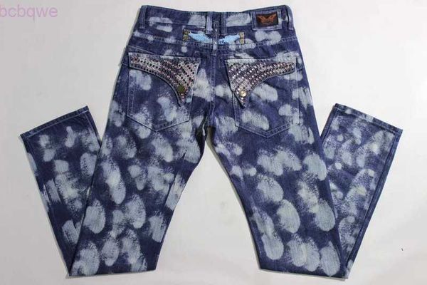 

new autumn shipping and winter black and red robin with sparkle stones jeans denim regular straight men pants plus size 3042 ngvt
