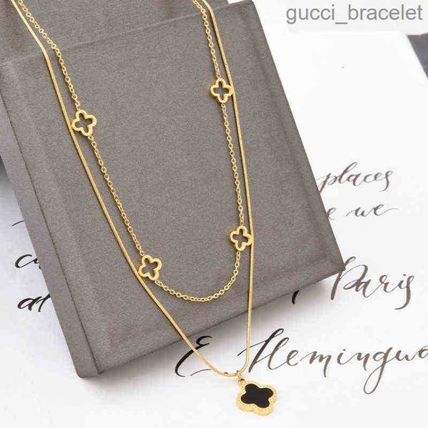 

pendant necklaces double layered pendant necklace 18k gold stainless steel necklaces jewelry for women gift, Silver
