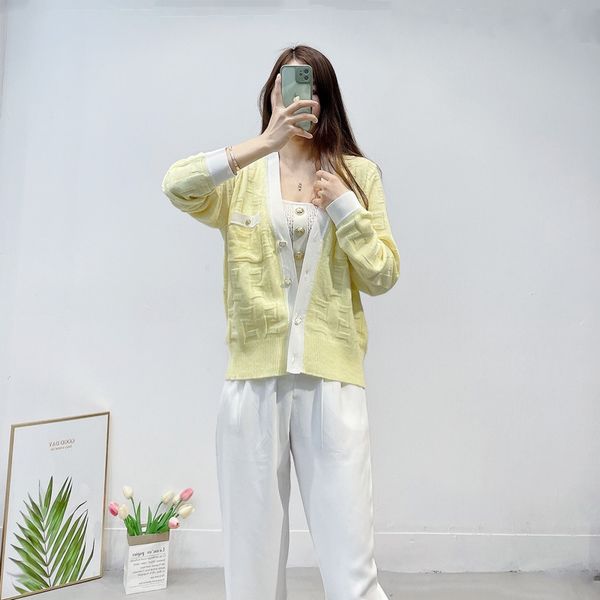 

women's jackets sandro letter jacquard knit cardigan, Black;brown