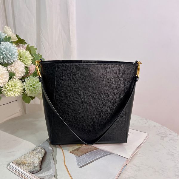 

7a designer bags genuine leather cowhide bucket handbag double letter logo dual purpose tote
