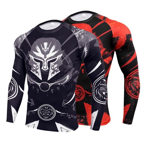 

men's t-shirts running men t-shirt mma gym fitness sport t shirt quick dry long sleeves bodybuilding man tee sportswear rashguard male, White;black